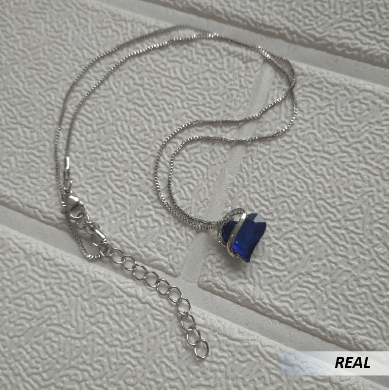 Collar de corazón de cristal de colores - Imagen 3