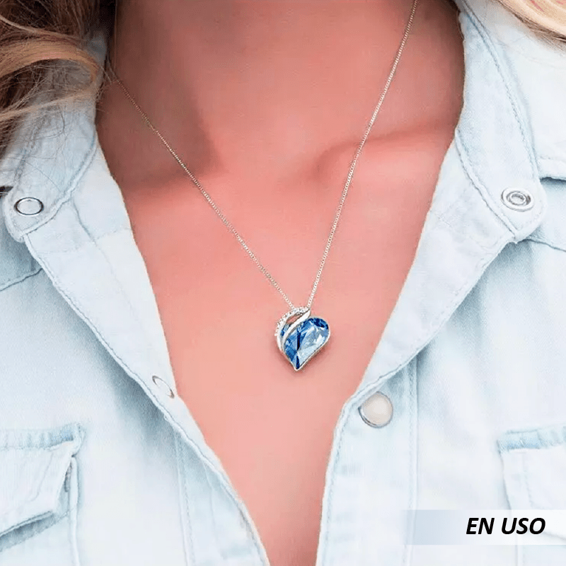 Collar de corazón de cristal de colores - Imagen 5