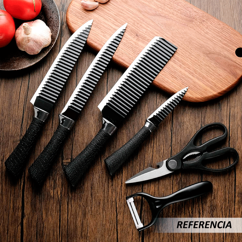 Juego de cuchillos antiadherentes con mango ergonómico - Imagen 4